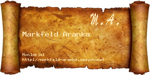 Markfeld Aranka névjegykártya